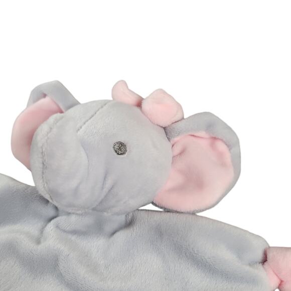 Dan Dee Baby Elephant Lovey Blanket Gray Pink Plush Rattle Security Blanket Toy - Picture 6 of 16